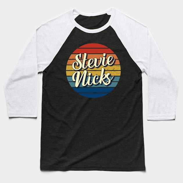 Stevie Nicks Vintage Retro Circle Baseball T-Shirt by DorothyMayerz Base